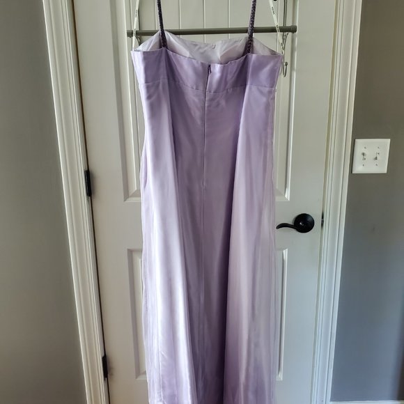 Purple floral beaded tulle bridesmaid or prom dress - Picture 3 of 7
